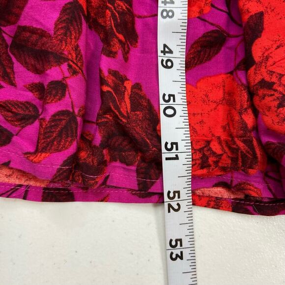 Abel The Label Maxi Dress Womens Medium Pink Red Floral Tiered Boho Off Shoulder - Picture 10 of 12